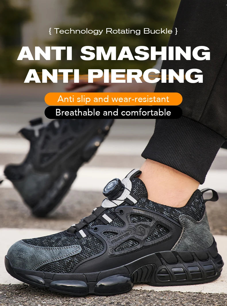 Women Safety Shoes Reflective Steel Toe Sneakers