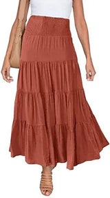 Women High Waist Maxi Boho Skirt