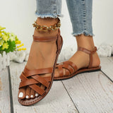 Women Flat Sandals Roman Strap Summer Shoes