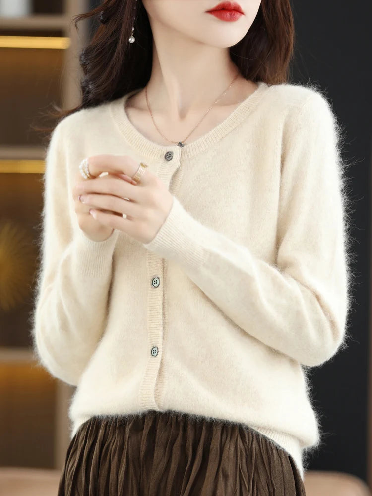 Women's Mink Cashmere Knit Cardigan