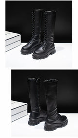 Women Mid Calf Boots Padded Sneakers Punk Style