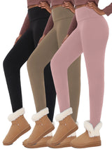 3-Pack Thermal Fleece Women's Leggings – High Waisted Winter Yoga Pants