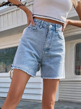 Women's Blue Casual Denim Shorts
