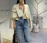 Cropique™ – Youthful Crop Blazer (Korean Style, Short Cut, Bold Look)