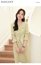Women Business Work Skirt Suit