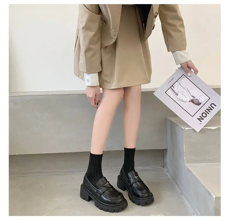 Women’s Office Black Loafers Low Heel Shoes