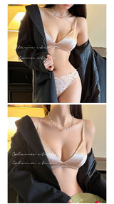 Women Triangle Lace Bra Set