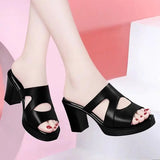 Black Leather Heeled Slides – Sexy & Comfortable 2025