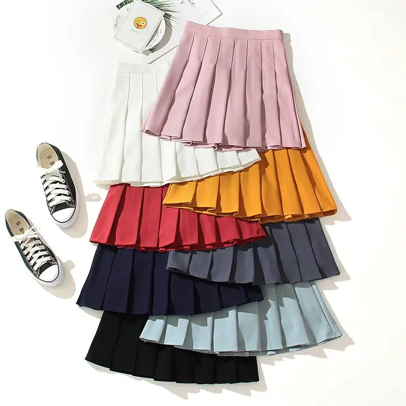 Women Harajuku Pleated Uniform Skirt