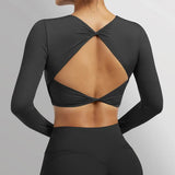 Women Open Back Long Sleeve Yoga Top