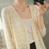 Women Knitted V-Neck Sun Protection Cardigan