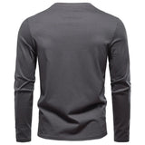 Men Cotton Henley Long Tee
