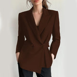 MuseForm™ – Buttoned Shawl Collar Blazer (Elegant Fit, Office Ready)