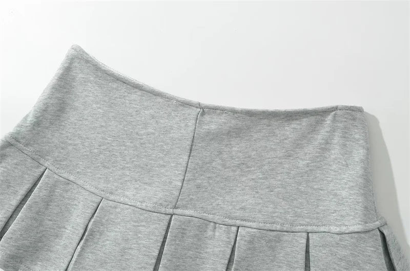 Women Wide Pleat Y2K Skirt