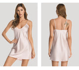 Women Deep V Silk Sleepwear