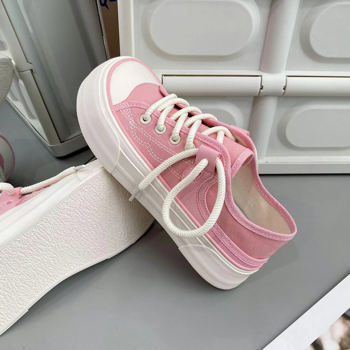 Women Canvas Sneakers Non Slip Lace Up Flats