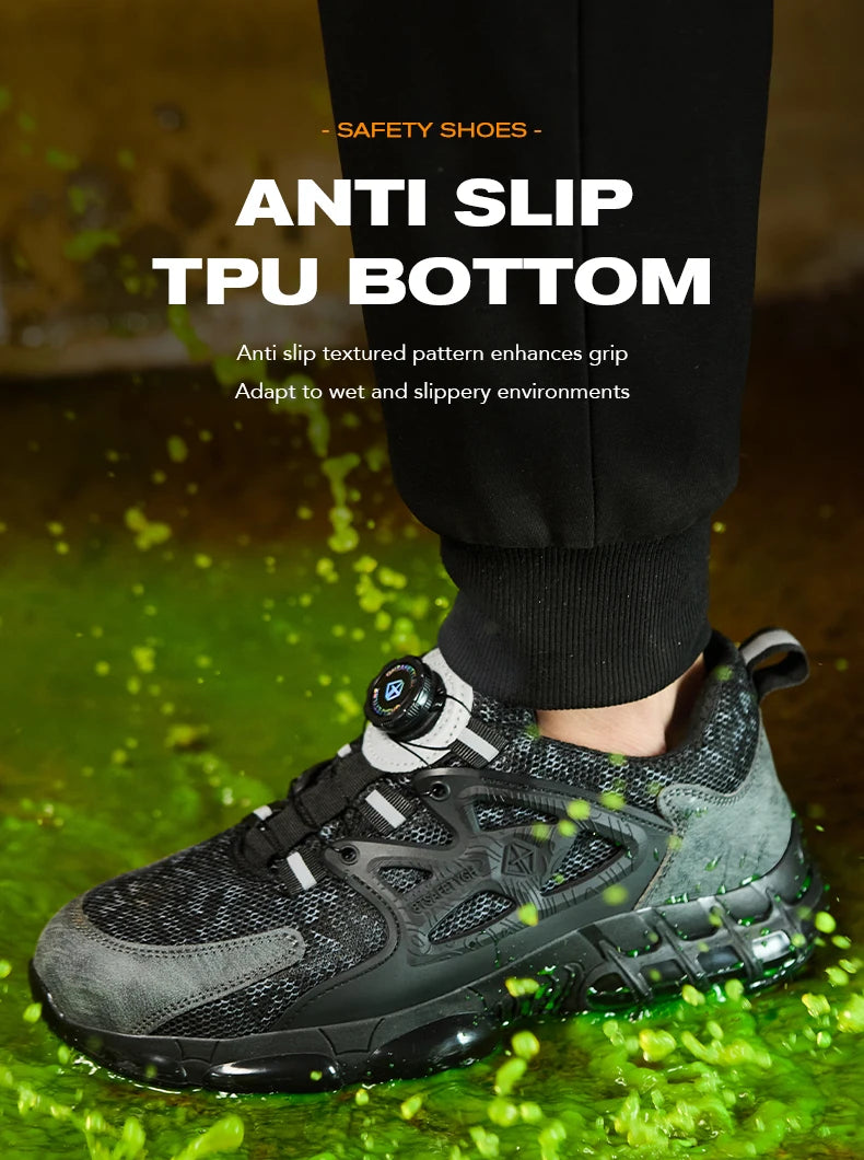 Women Safety Shoes Reflective Steel Toe Sneakers