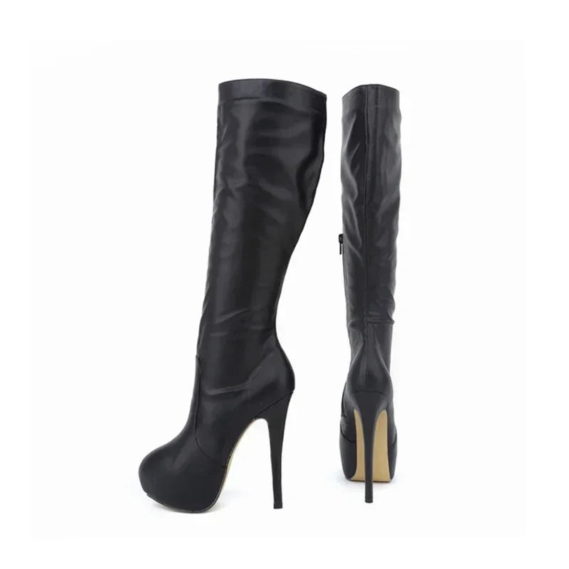 Women Over Knee Boots – Super Matte Leather Platform