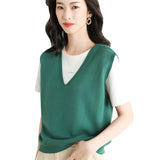 Women Loose V-Neck Knit Vest