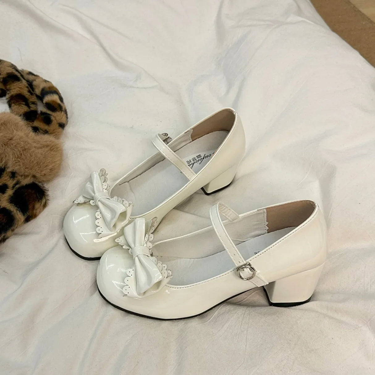 Lolita Round Toe Pumps – Cute Bow Midi Heels 2025