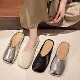 Women Mules Closed Toe Flat Slides