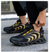 Men Lightweight Rotary Buckle Safety Shoes