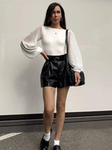 Women's Mesh Long Sleeve Bodysuit – Sexy Black White Bodycon Top