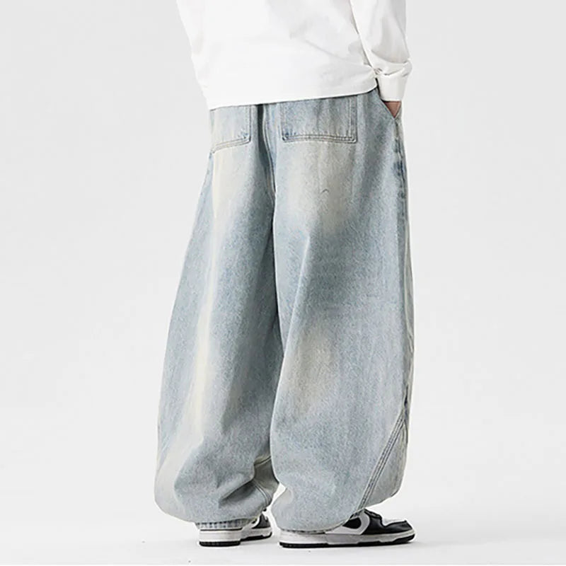 Men's Plus Size Retro Wide Leg Jeans