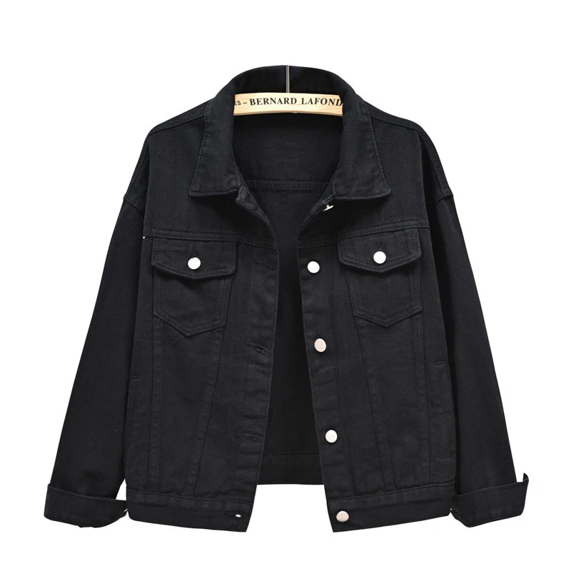 Women's Single Breasted Denim Lapel Jacket