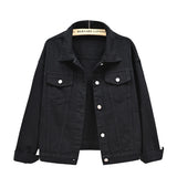 Women's Single Breasted Denim Lapel Jacket