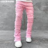 Men Patchwork Baggy Jeans