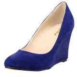 Classic Pointed Wedge Pumps – Black Faux Suede 2025