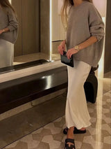 Women Satin Midi Skirt 2025