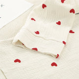 Women Cotton Pajama Set with Hearts