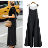 Women Wide Leg Cotton Linen Jumpsuit