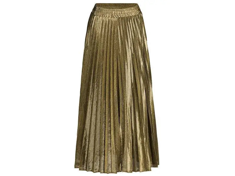 Women Gold Swing Maxi Skirt