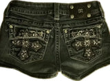 SweetGoth™ – Embroidered Y2K Mini Skirt (Gothic Low Waist Shorts)