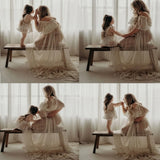 Chiffon Off-Shoulder Maternity Photography Dress