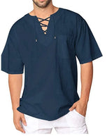 Men’s Plus Size V-Neck Linen Top