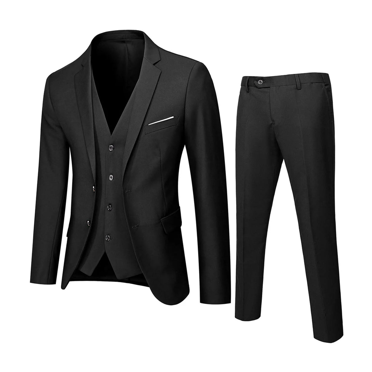 Men Slim Fit 3-Piece Formal Suit