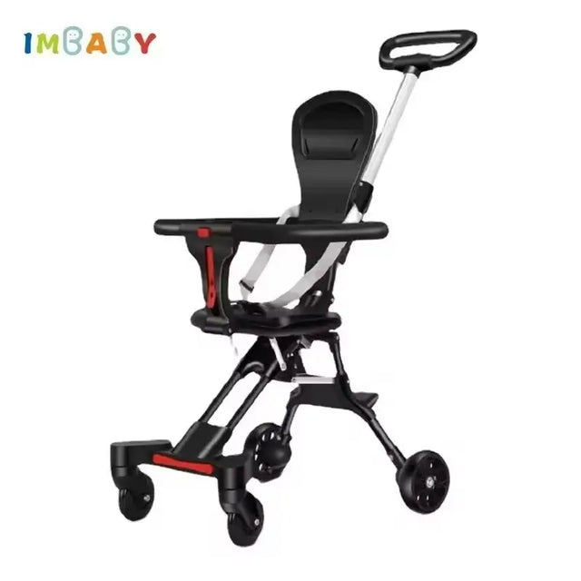 Light foldable baby stroller by IMBABY, featuring a compact design with two-way seating and stainless steel frame.