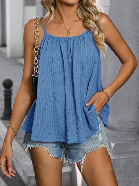 Pleated Sleeveless Vest
