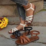 Women Flat Sandals Roman Strap Summer Shoes