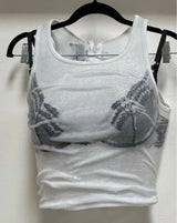 White Knitted Sleeveless Vest Top