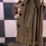 Women Twists Long Knit Cardigan