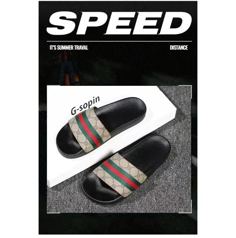 Men Designer Snake Print Slides