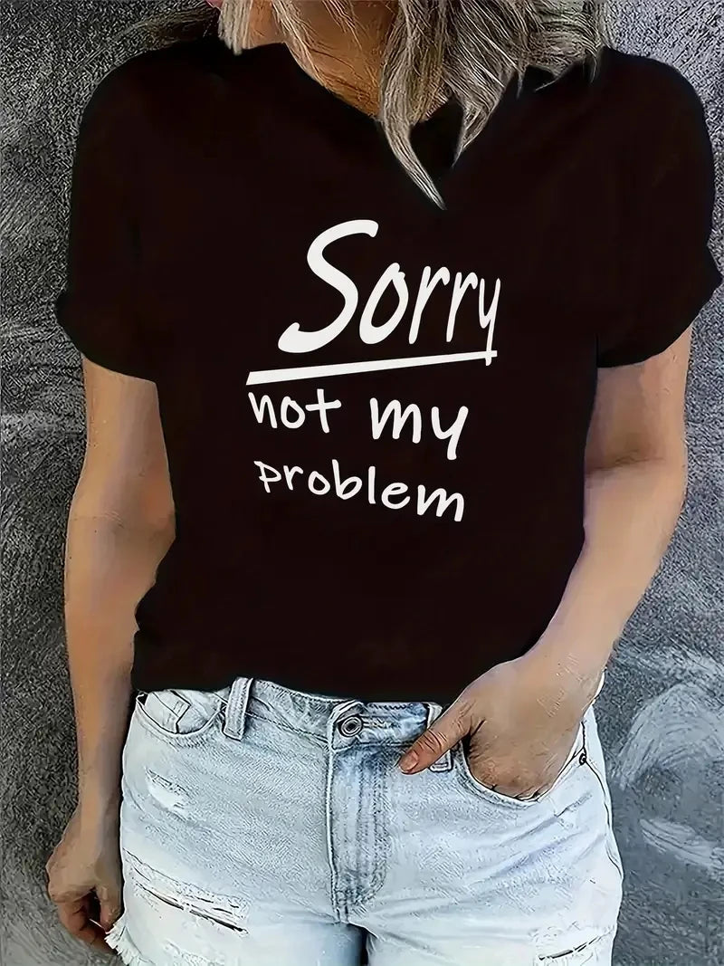 Women's Plus Size Graphic T-Shirt – Sorry Not My Problem