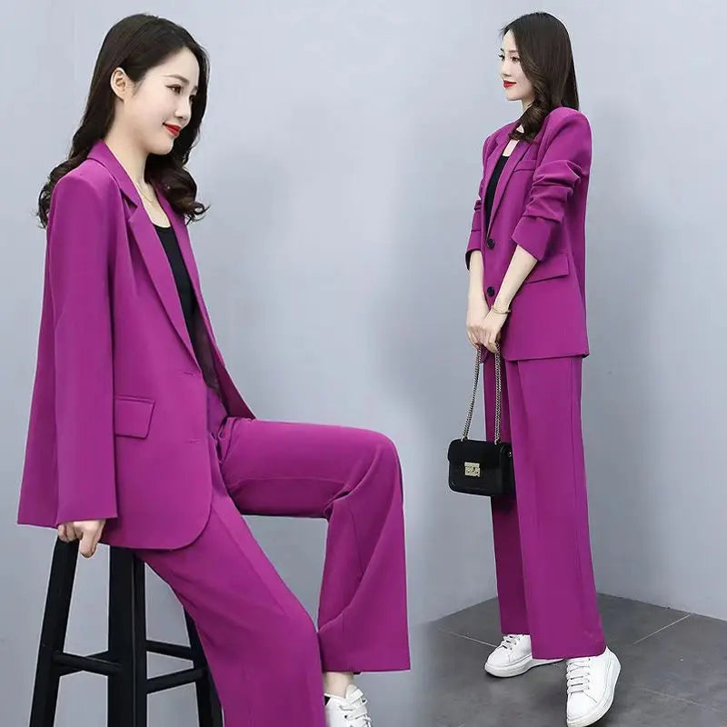 Setique™ – Blazer & Pant Set (2-Piece, Korean Loose Suit for Office & Everyday)