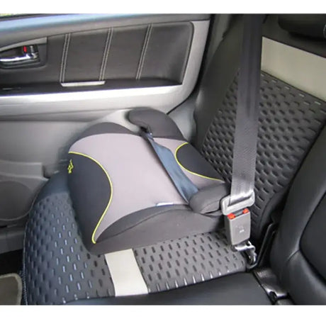 Japanese Lily child safety car seat booster installed in vehicle for kids aged 3-6, designed for unisex use.