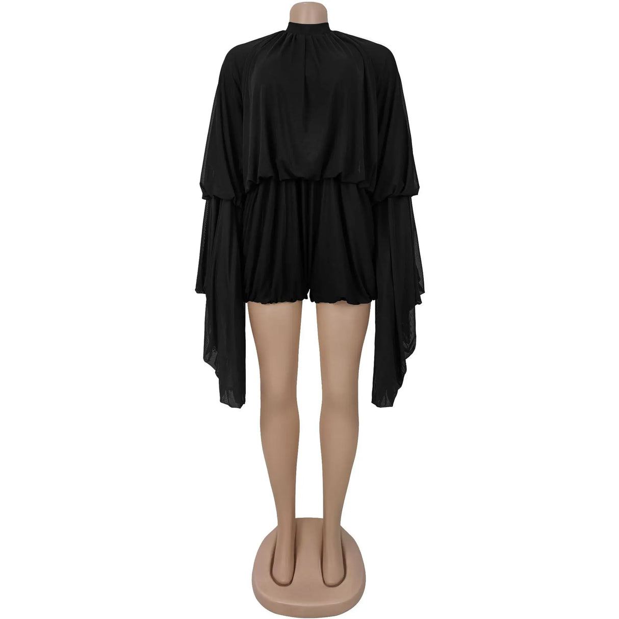 SculptEase™ – Ruched Flare Sleeve Bodycon Jumpsuit (Stretchy, Elegant & Curvy-Fit)